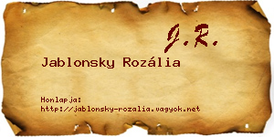 Jablonsky Rozália névjegykártya