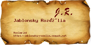 Jablonsky Rozália névjegykártya