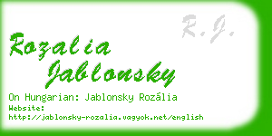 rozalia jablonsky business card