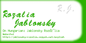 rozalia jablonsky business card